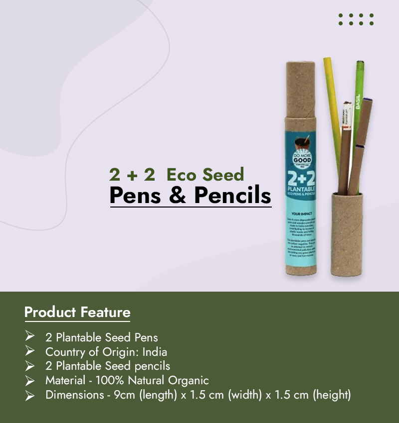 2 + 2 Eco Seed Pens & Pencils infographic