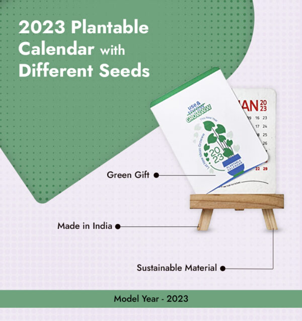 2023 Plantable Calendar with Different Seeds infographic