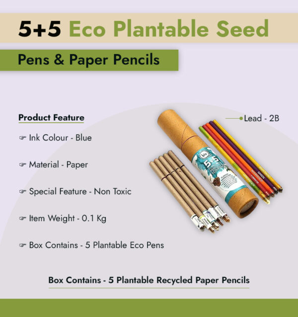 Eco-Friendly Stationary Set with Paper Clips, Stapler, Sticky Notes, Calendar & Pen infographic