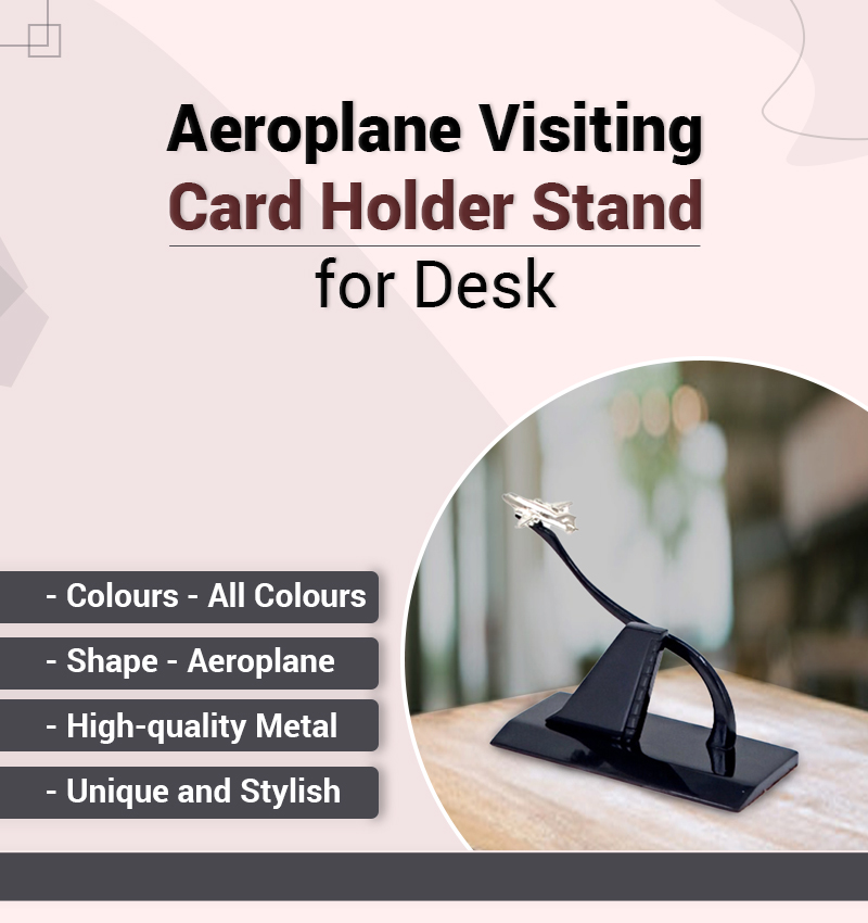 Aeroplane Visiting Card Holder Stand for Desk infographic