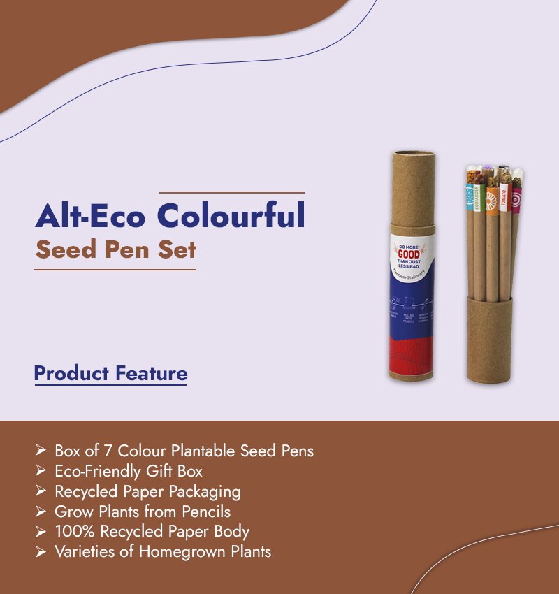 Alt-Eco Colourful Seed Pen Set infographic