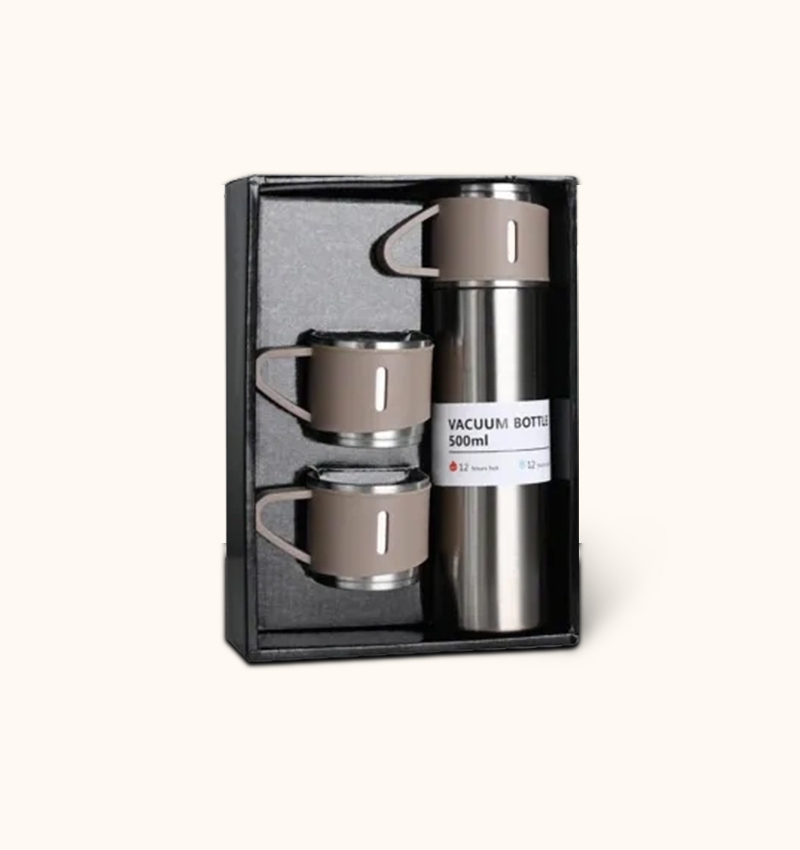 Buy Svk Dream Stainless Steel Vacuum Flask Set With 3 Steel Cups