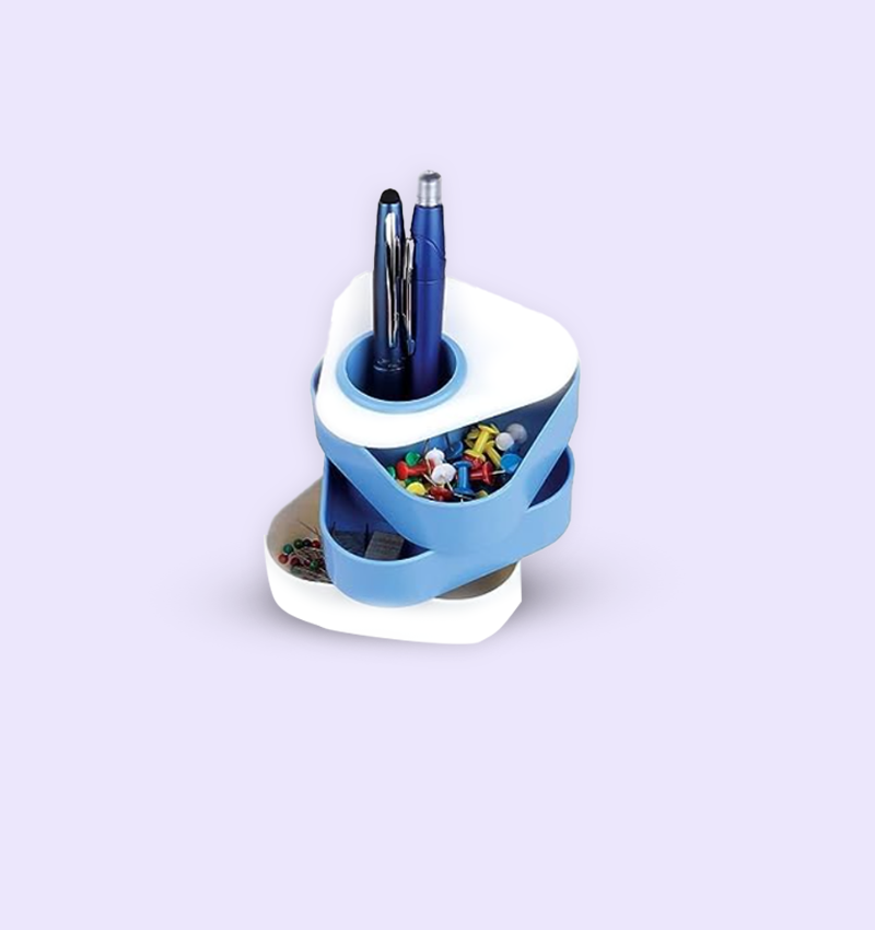 Best Multifunctional Triangle Pen Stand with 3 Sliding Drawers