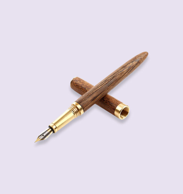 Business Personalised Ink Wood Fountain Wooden Pen