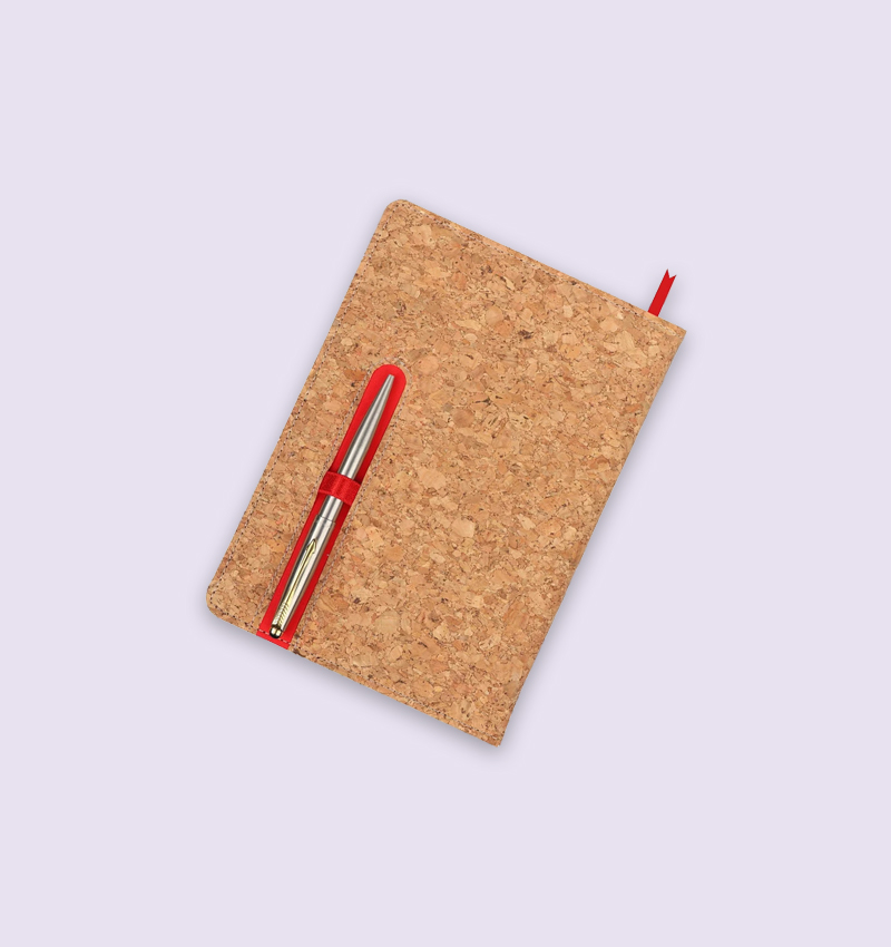 Cork Eco friendly A5 Notebook with Colored Pen Slot