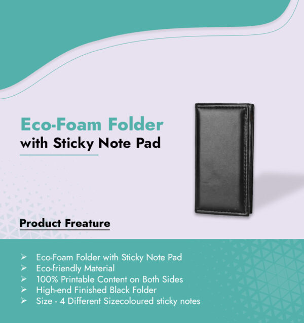 Eco-Foam Folder with Sticky Note Pad infographic