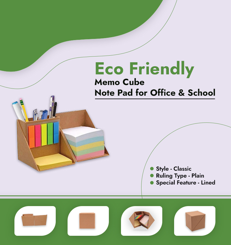 Eco Friendly Memo Cube Note Pad for Office & School infographic