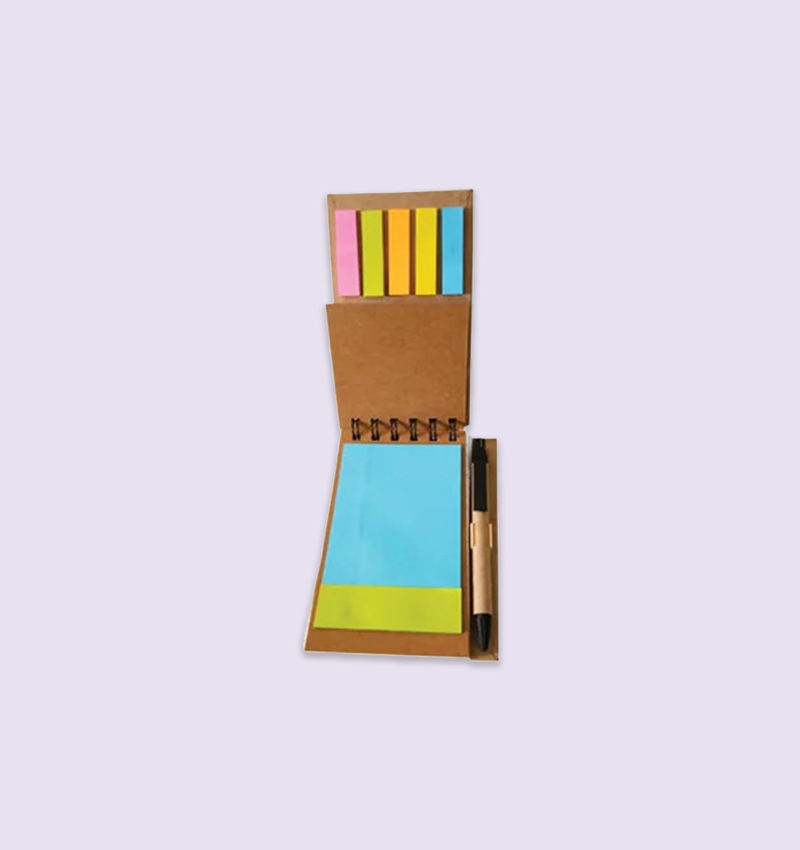 Eco-Friendly Wiro Pad with Sticky Notes & Pen
