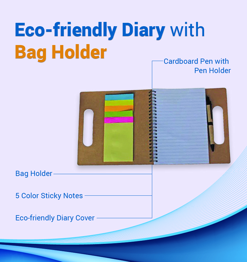 Eco-friendly Diary with Bag Holder infographic