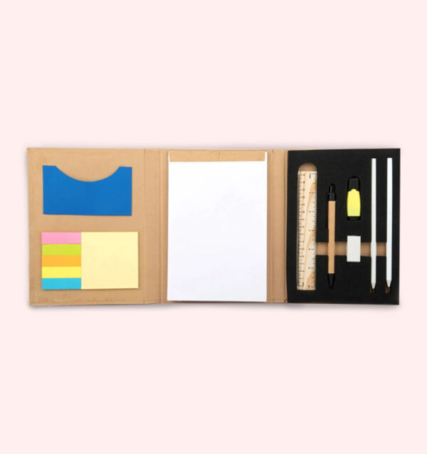 Eco - friendly Notebook With Sticky Notepad, Stationary Set & Clear Cover