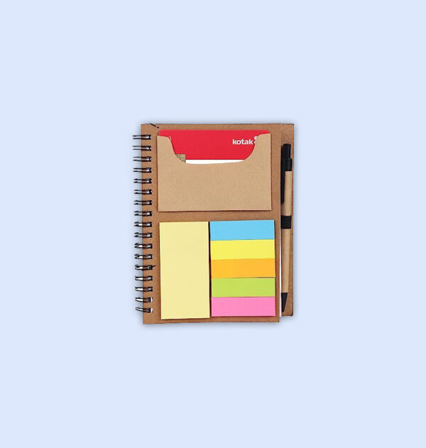 Eco friendly Sticky Pad Notebook with Clear Cover & Pen