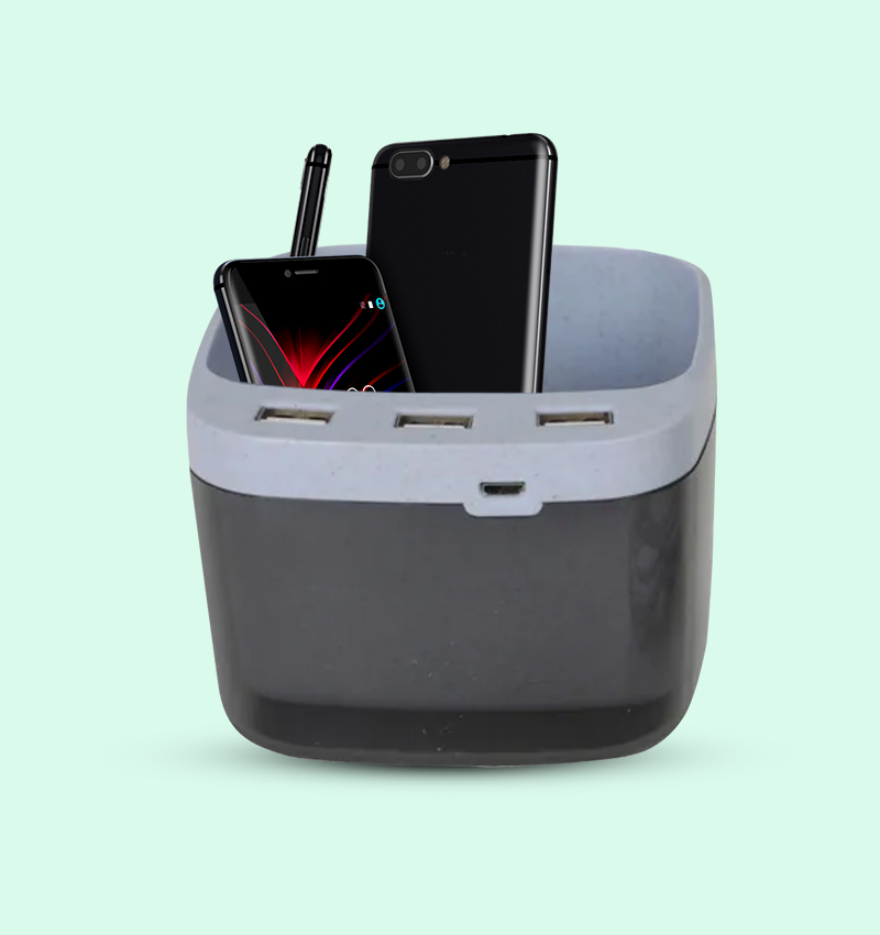 Eco-Bucket - USB Hub Mobile & Lamp; Stationery Holder For Corporate Gifting