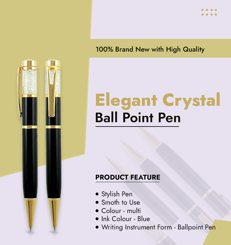 Elegant Crystal Ball Point Pen infographic