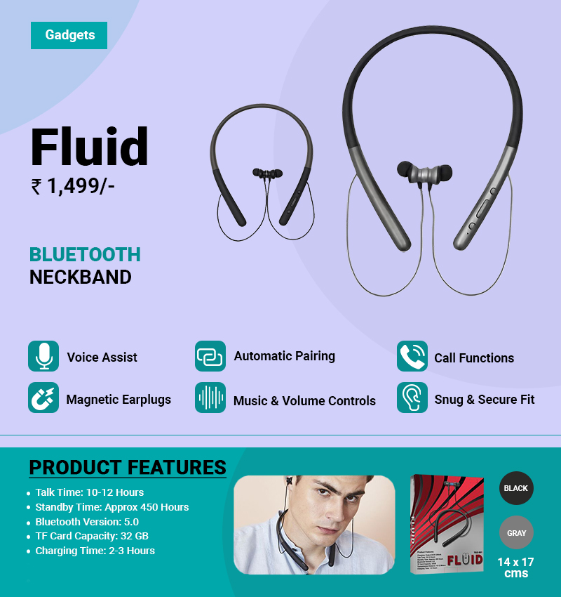 FUZO Fluid Bluetooth Neckband - Corporate Gifting