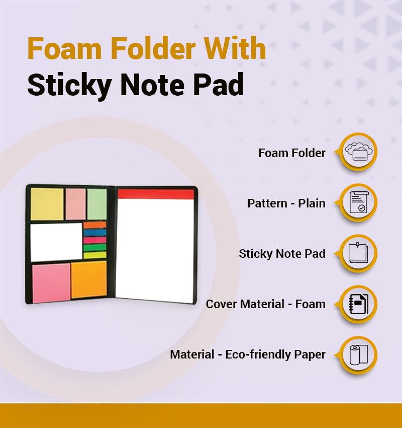 Foam Folder With Sticky Note Pad infographic