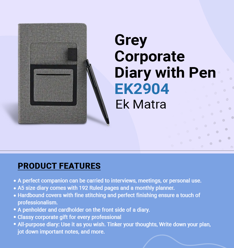 Grey-Corporate-Diary-with-Pen-EK2904---Ek-Matra--01