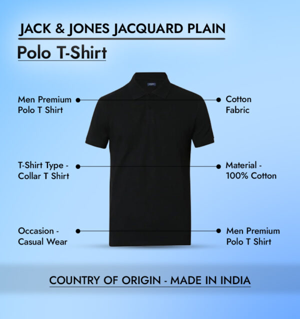 Jack & Jones Jacquard Plain Polo T-Shirt infographic