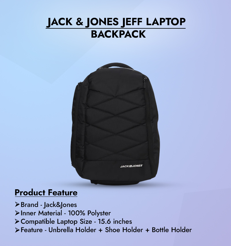 Jack & Jones Jeff Laptop Backpack infographic