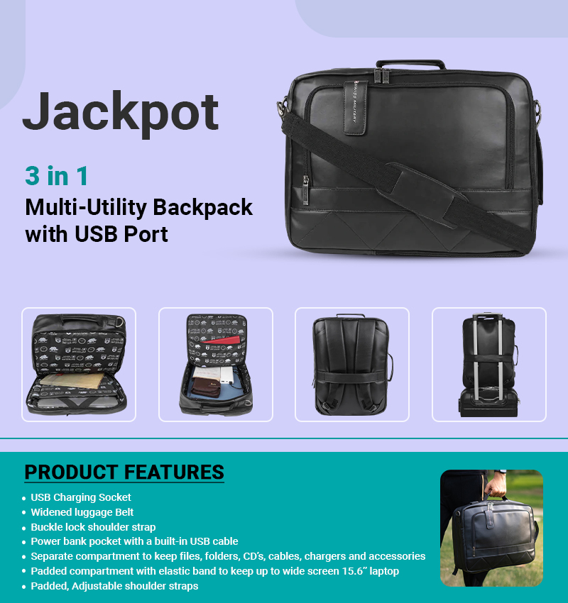 Jackpot Multi-Utility Backpack with USB Port