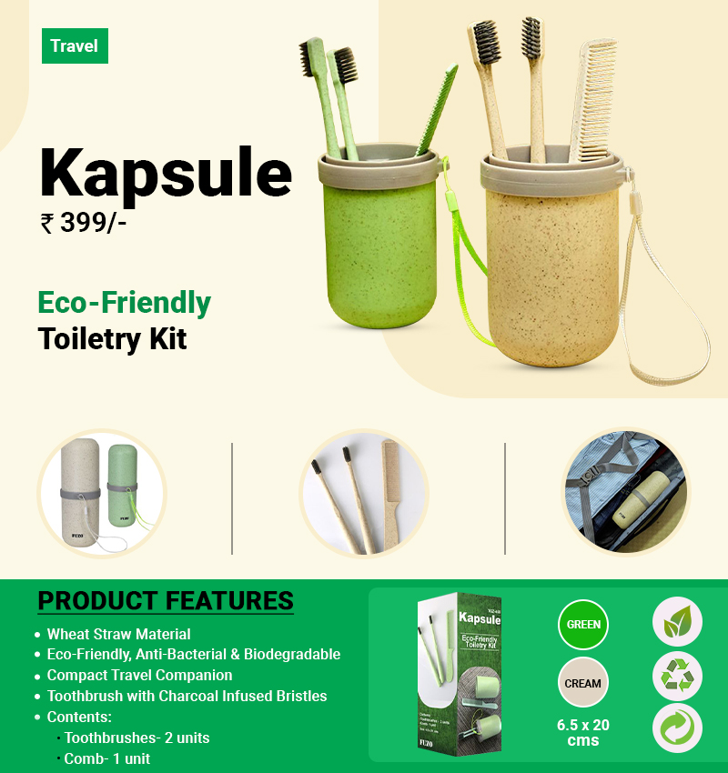 Kapsule - Ecofriendly Toiletry Kit for Corporate Gifting