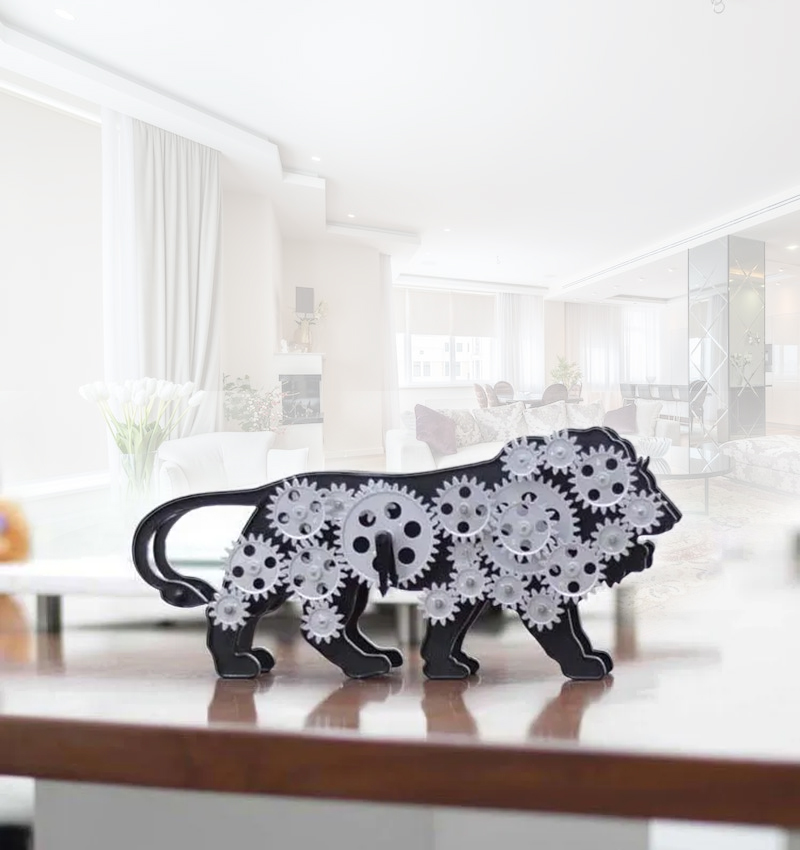 Made in India Lion Table Clock