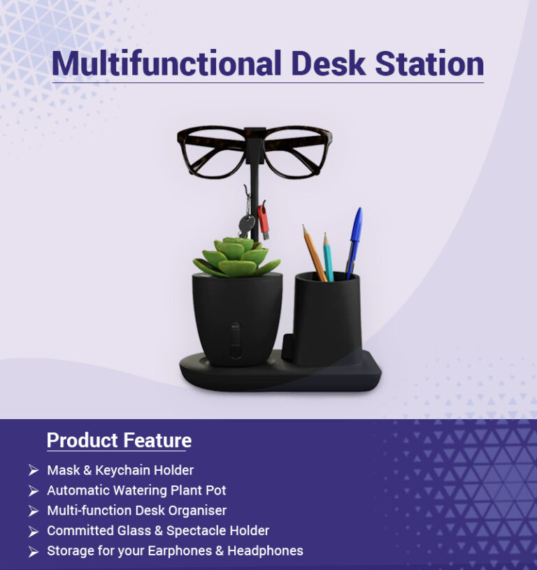 Multifunctional Desk Station infographic