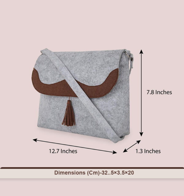 OON Felt Classy Sling Bag for Women (Brown)