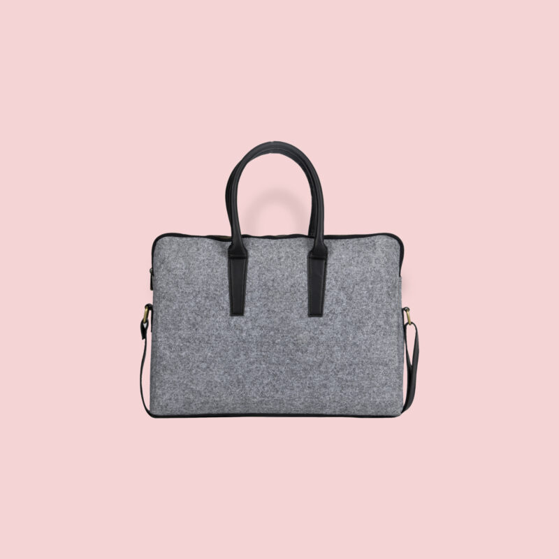 OON Felt Hand carry Laptop Bag Premium (White & Black)