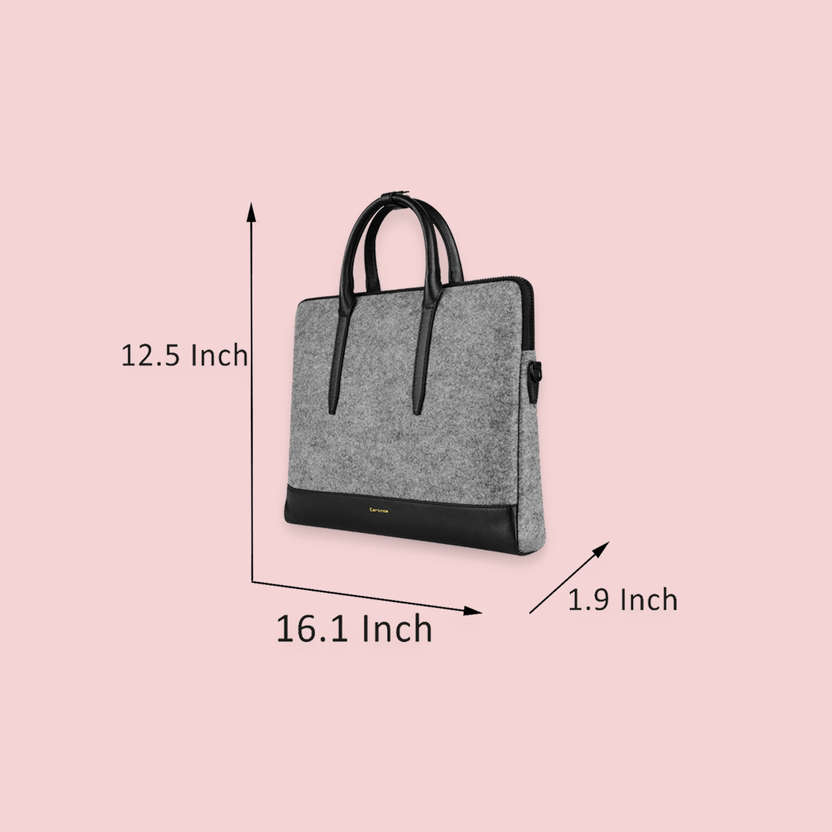 OON Felt Hand carry Laptop Bag Premium (White & Black)