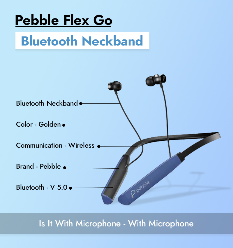 Pebble Flex Go Bluetooth Neckband infographic