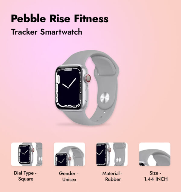 Pebble Rise Fitness Tracker Smartwatch infographic