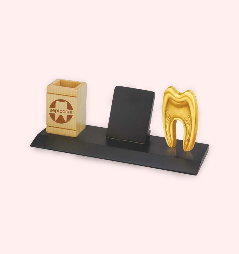 Pen & Mobile Stand With Dentist Tooth Symbol