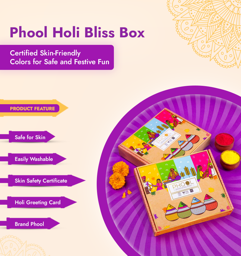 Phool Holi Bliss Box: Certified Skin-Friendly Colors for Safe and Festive Fun