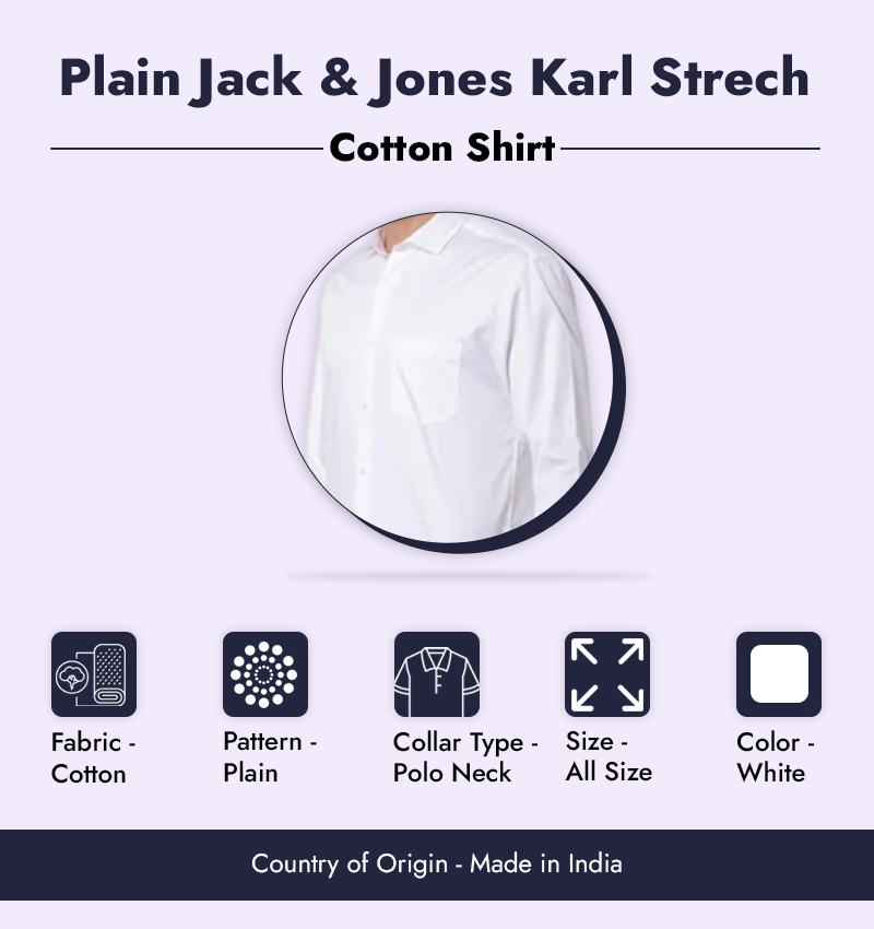 Plain Jack & Jones Karl Strech Cotton Shirt infographic