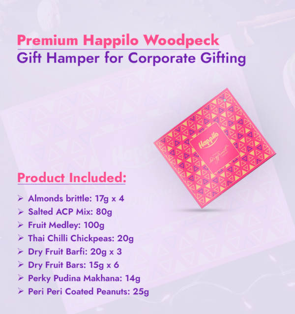 Premium Happilo Woodpeck Diwali Gift Hamper for Corporate Gifting