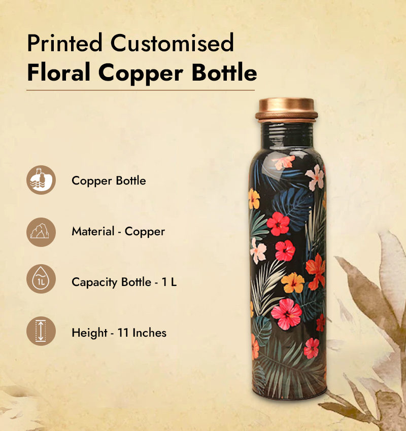 Printed Customised Floral Copper Bottle infographic