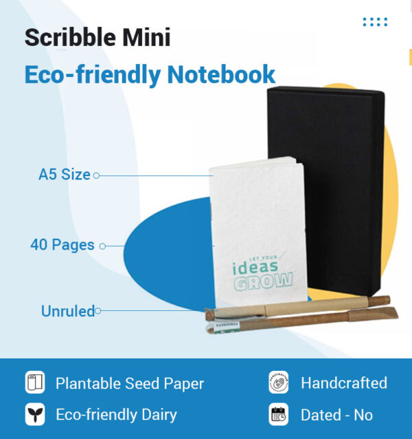 Scribble Mini Eco-friendly Notebook infographic