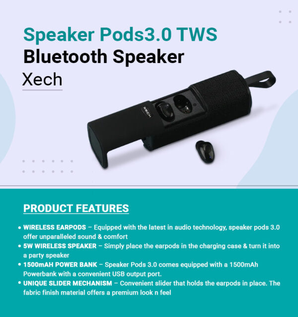Speaker Pods 3.0 TWS Bluetooth Speaker – Xech