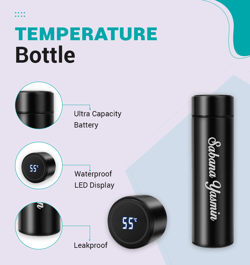 500 ml Premium Temperature Bottle infographic
