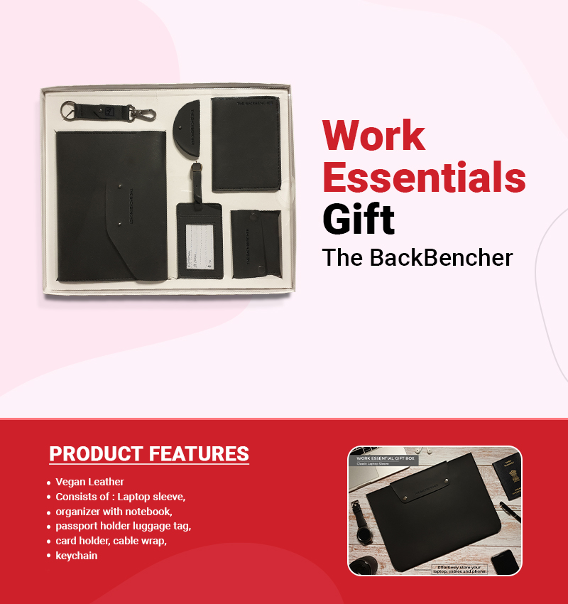 The BackBencher Work Essentials Gift infographic