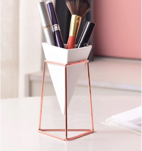 Triangle Pen Stand With Metal Pen