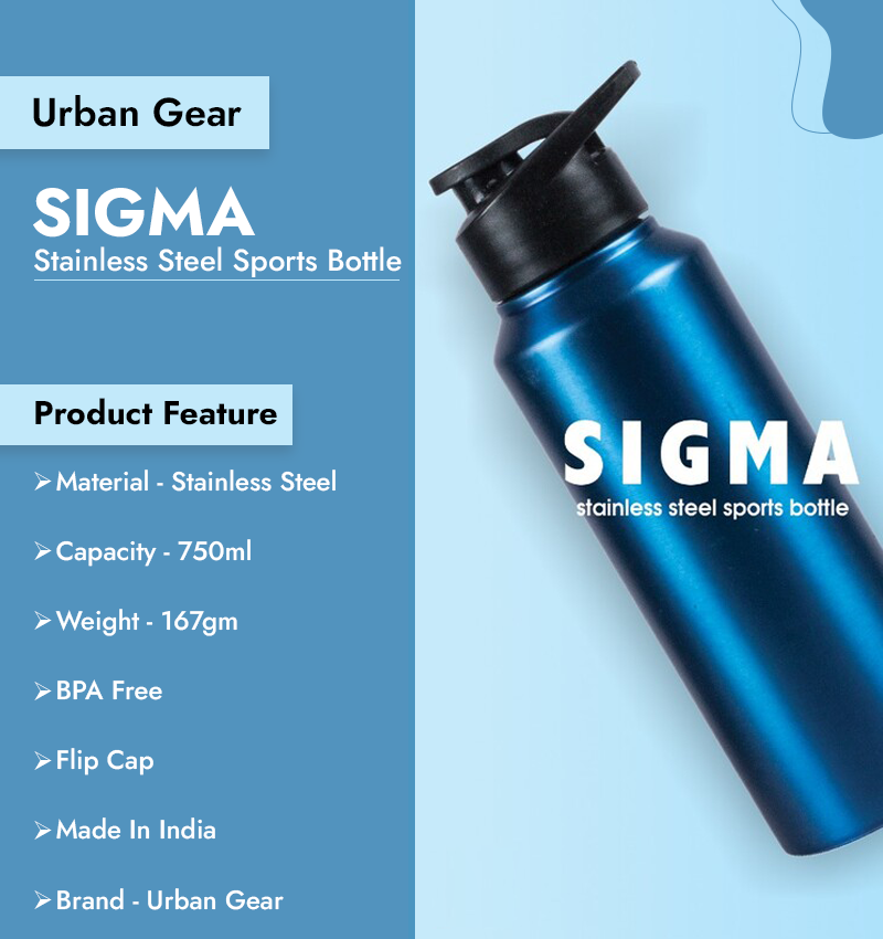 Urban Gear Sigma Stainless Steel Sports Bottle infographic