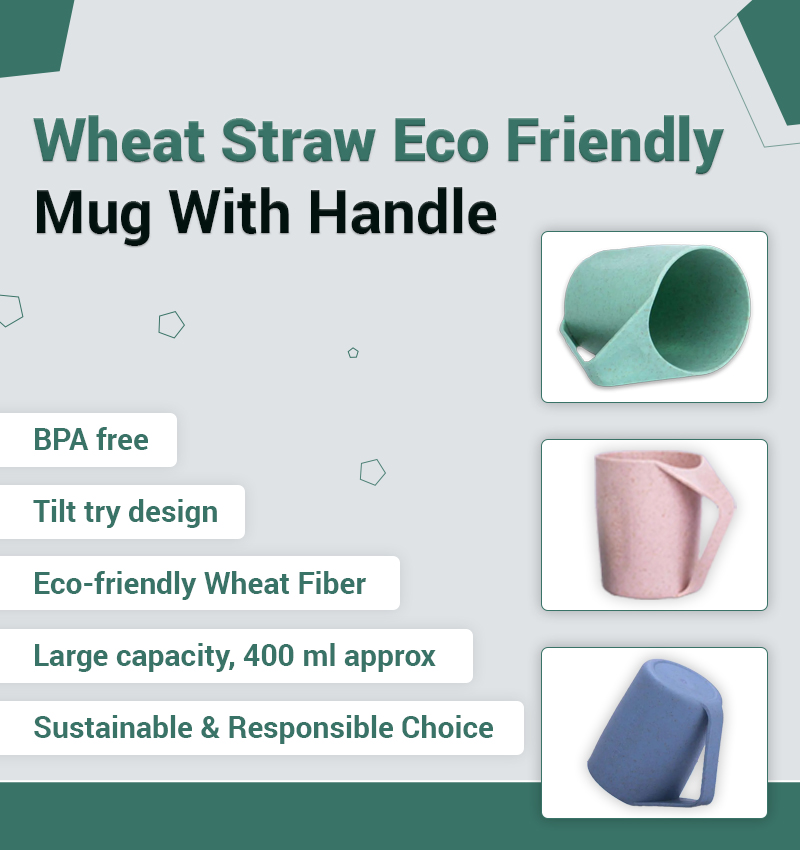 Wheat Straw Eco Friendly Mug With Handle infographic